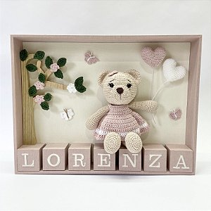 Porta maternidade feminino de ursinha no jardim