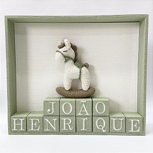 Porta maternidade masculino de cubos com cavalo