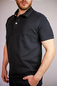 Polo Masculina Manga Curta Ros3000 Preto