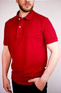 Polo Masculina Manga Curta Ros3000 Bordo