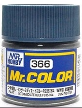 Tinta Laca Acrílica - Mr.Hobby Gunze - Mr.Colors 366 - Flat Intermediate Blue