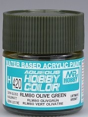 Tinta Acrílica - Mr.Hobby Gunze - Aqueous Hobby Colors H420 - Semi-Gloss Olive Green