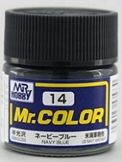 Tinta Laca Acrílica - Mr.Hobby Gunze - Mr.Color 14 - Semi-Gloss Navy Blue