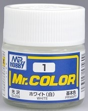 Tinta Laca Acrílica - Mr.Hobby Gunze - Mr.Color C1 - Gloss White