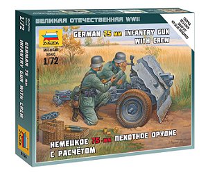Figura German 75-mm infantry gun with crew - Zvezda #6156 1:72