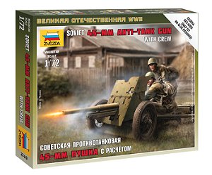 Figura Soviet 45-mm Anti-tank Gun With Crew- Zvezda #6112 1:72