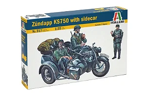 Veículo Militar ZUNDAPP KS750 WITH SIDECAR  - Italeri #0317 1:35
