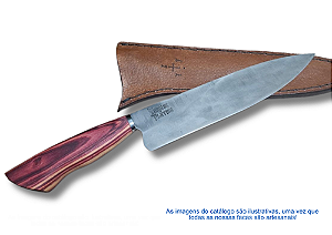 FACA CHURRASCO ESPIGA OCULTA - AÇO CARBONO 1070 - CABO MADEIRA DE LEI
