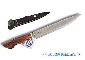 FACA CHURRASCO ESPIGA OCULTA - AÇO INOX 420 - 10" - CABO MADEIRA DE LEI