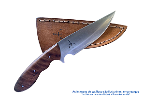 FACA CAÇADOR AÇO INOX 420 - 5" - CABO MADEIRA DE LEI