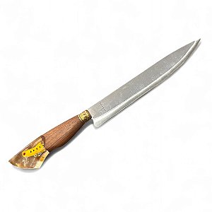 FACA CHURRASCO ESPIGA OCULTA  - AÇO INOX 420 - 7" - CABO PINGENTE PEIXE