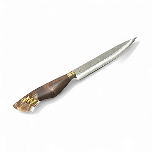 FACA CHURRASCO ESPIGA OCULTA  - AÇO INOX 420 - 7" - CABO PINGENTE MUNIÇÃO