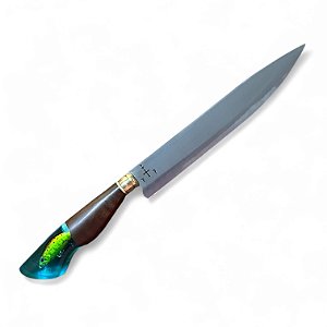 FACA CHURRASCO ESPIGA OCULTA  - AÇO INOX 420 - 10" - CABO PINGENTE PEIXE