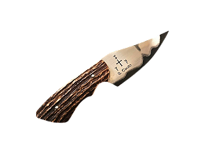 FACA MINI - AÇO SAN MAI COM 3 1/2" DE LÂMINA - TALAS DE CHIFRE DE CERVO ARGENTINO