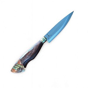 FACA AUXILIAR ESPIGA OCULTA - AÇO INOX - 5" - CABO PINGENTE - MUNIÇÃO