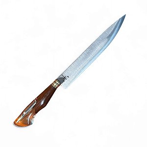 FACA CHURRASCO ESPIGA OCULTA  - AÇO INOX 420 - 10" - CABO PINGENTE FUZIL