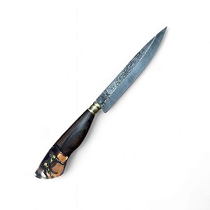 FACA CHURRASCO ESPIGA OCULTA - AÇO CARBONO - 7" - CABO PINGENTE CAVALO