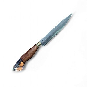 FACA CHURRASCO ESPIGA OCULTA  - AÇO INOX 420 - 7" - CABO PINGENTE ARMA