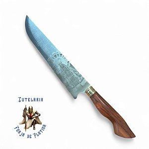 Faca Churrasco - Cabo Madeira - Nossa Senhora Lâmina