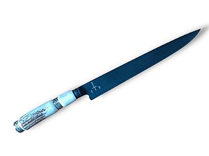 Faca 10" Aço 5160 - Cabo em chifre de cervo - Acabamento fosfatizado