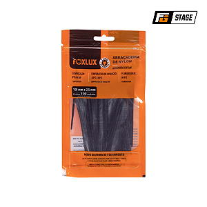 ABRACADEIRA NYLON FOXLUX 100MM X 2,5MM PT PCT C/100