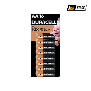 PILHA DURACELL AA C/16 UNIDADES
