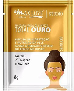 Máscara Facial de Limpeza, Total Ouro, Max Love.