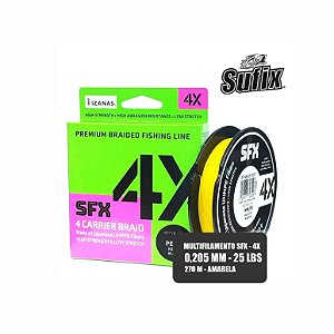 Linha Mulltifilamento SFX 4x - 25LB - 270 metros - Amarela