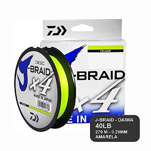 Linha multifilamento 4x - J-BRAID 40LB - 270m - AMARELA - DAIWA