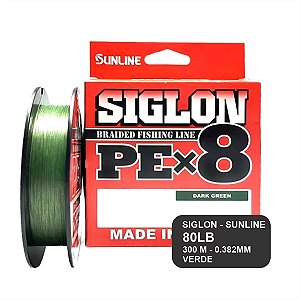 Linha multifilamento Siglon x8 - 80LB - 300m - verde - SUNLINE