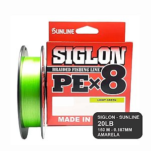 Linha multifilamento Siglon x8 - 20LB - 150m - Amarelo - SUNLINE