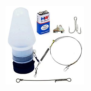 Kit Completo Pesca Peixe Espada - Aço Flexível - Bóia Luminosa