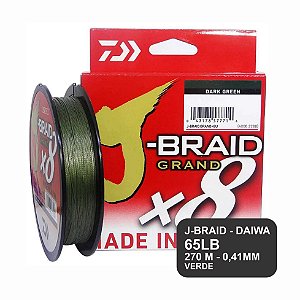 Linha multifilamento 8x - J-BRAID 65LB - 270m - Verde - DAIWA