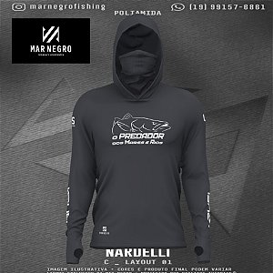 Camisa de pesca X-Protect 360º - com capuz e Buff - MAR NEGRO