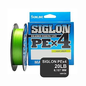 Linha multifilamento Siglon x4 - 20LB - 300m - verde - SUNLINE