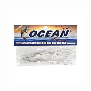 Chicote Pesca para 3 Anzóis - ponta de aço - 2 unidades por embalagem