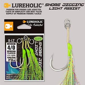 Assist. Hook Lureholic 4/0 verde - GLOW - 3 unidades