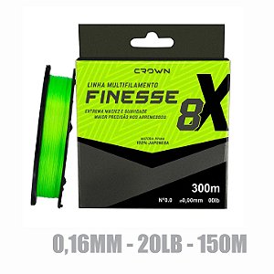 Linha Finesse 8x - 0,16mm - 20lb - 150m - CROWN