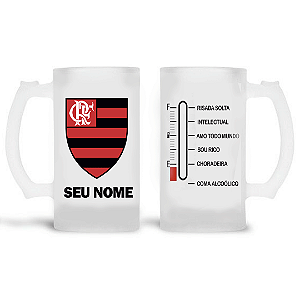 Caneca de Chopp Flamengo 475ml personalize seu nome + caixinha
