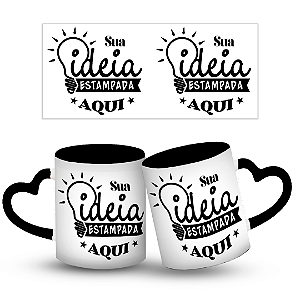Caneca Alça de Coração Personalizada - Com sua arte 325ml + Caixinha