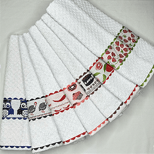 Pano De Copa Felpudo Jacquard Com Estampa  - Venesa