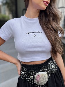 Cropped Canelado Signo Capricórnio
