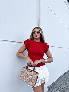 Blusa Babados Princesa Vermelha