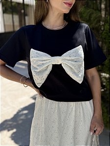 T-shirt Olívia Renda Laço Off