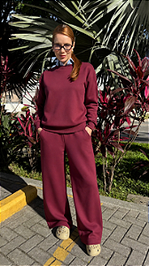 Conjunto Moletom Romana Bordo