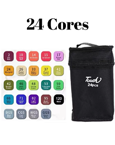 24 Cores Caneta Marcadora De Cabeça Dupla Oleosa Montagem Artística Para Estudantes Material Escolar Papelaria