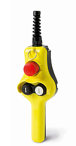 Botoeira de controle pendente ergonômica  com três botões para talha