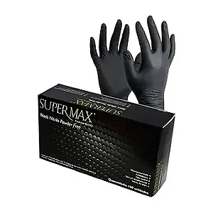Luva Procedimento Nitrílica Black - Supermax C/100 P,M,G e GG