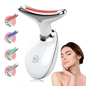 Massageador Antirrugas Tratamento Facial LED 3 Cores Lift Fototera