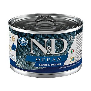 Patê N&D Ocean p/ Cães Adulto Sabor Salmão e Bacalhau 140g